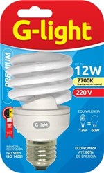 Ficha técnica e caractérísticas do produto Lâmpada 12w 220v G Light Branca - G-light