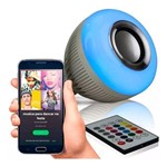 Ficha técnica e caractérísticas do produto Lampada Bluetooth Led Caixa de Som Controle Remoto Rgb - Novacom