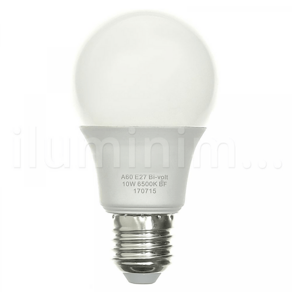 Ficha técnica e caractérísticas do produto Lâmpada LED Bulbo 10W Residencial Branco Frio Bivolt - Iluminim Led