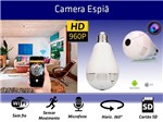 Ficha técnica e caractérísticas do produto Lampada Câmera Espiã Panoramica 360º Wifi - Lâmpada Wifi
