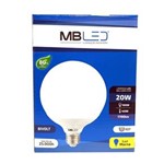 Ficha técnica e caractérísticas do produto Lâmpada de Led Ballon G120 E27 20W 3000K - MBLed - - Bivolt