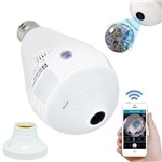 Ficha técnica e caractérísticas do produto Lâmpada Espiã Câmera Ip Led Wifi Hd Panorâmica VR 360º Celular - Lamp
