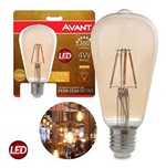 Ficha técnica e caractérísticas do produto Lampada Filamento de LED Pera ST64 Luz Âmbar 4W Avant Bivolt