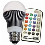 Ficha técnica e caractérísticas do produto Lâmpada FLC A-60 04040082 RGB LED 16 Cores 5W com Controle Remoto