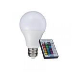 Ficha técnica e caractérísticas do produto Lâmpada LED Bulbo 3,5W RGB Bivolt com Controle Luminatti