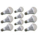 Ficha técnica e caractérísticas do produto Lâmpada Led Bulbo E27 Branco Frio 5W Certificada KIt 10 - Roya