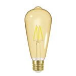 Lâmpada LED Bulbo Vintage Filamento Dimerizavel ST64 Taschibra 127V Âmbar - Caixa com 10 Unidade