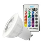 Ficha técnica e caractérísticas do produto Lâmpada LED Mini Dicróica Luminatti RGB 3,5W Bivolt GU10 com Controle