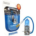 Ficha técnica e caractérísticas do produto Lâmpada Philips Blue Vision 4.000K 55w Branca/Azulada Tipo H3 (01 Und)