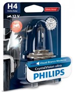 Ficha técnica e caractérísticas do produto Lâmpada Philips Crystal Vision Moto H4 4300k 35w Extra Duty