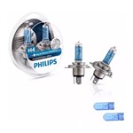 Ficha técnica e caractérísticas do produto Lâmpada Philips Crystal Vision Ultra H4 Super Branca + Pingo