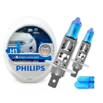 Ficha técnica e caractérísticas do produto Lâmpada Super Branca H1 Crystal Vision Ultra Philips 4300k + Pingo