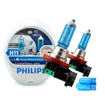 Ficha técnica e caractérísticas do produto Lâmpada Super Branca H11 Crystal Vision Ultra Philips 4300k + Pingo