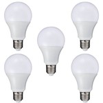 Ficha técnica e caractérísticas do produto Lâmpada Super LED Branco Frio Branca 12W E27 Bivolt 90% Economia - Kit com 5 Pçs