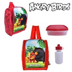 Ficha técnica e caractérísticas do produto Lancheira Infantil Termica Unissex 3d com Pote + Garrafa / Squeeze Angry Birds 11''