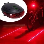 Ficha técnica e caractérísticas do produto Lanterna Farol Traseira Bike Led Ciclovia Laser Sinalizador