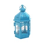Ficha técnica e caractérísticas do produto Lanterna Marroquina Decorativa Hexagonal Azul Pequena - Ur