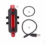 Ficha técnica e caractérísticas do produto Lanterna Traseira Bicicleta Vermelha Pisca Usb Recarregável