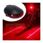 Ficha técnica e caractérísticas do produto Lanterna Traseira Farol Bike com Ciclovia a Laser e Farol de Led - PRETO
