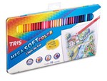 Ficha técnica e caractérísticas do produto Lapis Cor Mega Soft Color 72 Cores + Estojo Lata - Tris