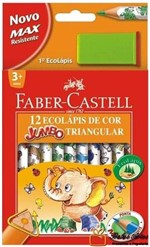 Ficha técnica e caractérísticas do produto Lápis de Cor 12 Cores Jumbo Triangular Faber-Castell