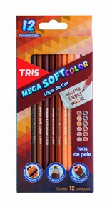 Ficha técnica e caractérísticas do produto Lápis de Cor 12 Cores Mega Soft Tons de Pele Tris