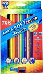 Ficha técnica e caractérísticas do produto Lapis de Cor 36 Cores Tris Mega Soft Color