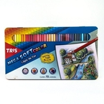 Ficha técnica e caractérísticas do produto Lápis de Cor 72 Cores - Mega Soft Color - Estojo Lata | Tris