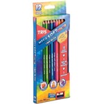 Lápis de Cor Mega Soft Color 12 Cores + Apontador + 1 Lápis Grafite Tris