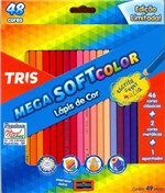 Ficha técnica e caractérísticas do produto Lápis de Cor Mega Soft com 48 Cores + Apontador Tris