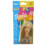 Ficha técnica e caractérísticas do produto Lápis de Cor Sextavado Barbie 12 Cores Bic
