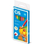 Ficha técnica e caractérísticas do produto Lapis de COR Sextavado CIS Plastic 12 Cores
