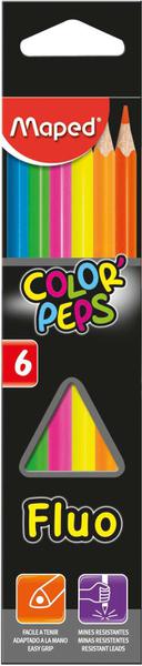 Ficha técnica e caractérísticas do produto Lapis de COR Triangular Color PEPS Fluo 6CORES PCT.C/06 Maped