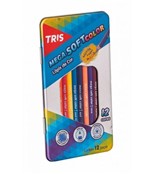 Ficha técnica e caractérísticas do produto Lápis de Cor Tris 12 Cores Mega Soft Color Lata