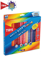 Ficha técnica e caractérísticas do produto Lápis de Cor Tris Mega Soft Color 60 Cores + 1 Apontador -tris