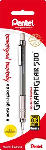 Ficha técnica e caractérísticas do produto Lapiseira 0,9mm Pentel Graphgear 500 Cinza