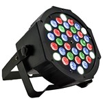 Ficha técnica e caractérísticas do produto LED PAR Refletor 36 Leds RGBW DMX Painel Digital Canhão de Luz Slim com Strobo