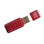 Ficha técnica e caractérísticas do produto Leitor e Gravador de Cartão Micro SD Via USB 2.0 - Vermelho