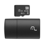 Ficha técnica e caractérísticas do produto Leitor USB Multilaser com Cartão de Memória Classe 4 8GB MC161