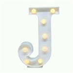 Ficha técnica e caractérísticas do produto Letra J Luminária Decorativa Luminosa Led 3D - Letra 22 Cm