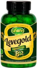 Ficha técnica e caractérísticas do produto Levegold Levedo de Cerveja + Vitamina B12 Unilife 450 Comp