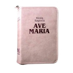 Ficha técnica e caractérísticas do produto Livro Bíblia Sagrada da Ave Maria (Capa Rosa com Zíper)