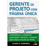 Ficha técnica e caractérísticas do produto Livro - Gerente de Projeto com Página Única
