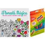 Ficha técnica e caractérísticas do produto Livro para Colorir Adulto Floresta Mágica + Lápis de Cor Tris Color Fun 36 Cores