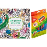 Ficha técnica e caractérísticas do produto Livro para Colorir Adulto um Jardim de Cores + Lápis de Cor Tris Color Fun 36 Cores