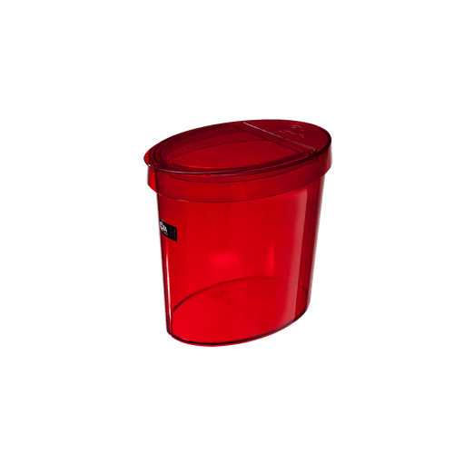 Ficha técnica e caractérísticas do produto Lixeira 5 L - Retrô 46 X 22,1 X 15 Cm Vermelho Transparente Coza