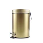 Ficha técnica e caractérísticas do produto Lixeira de Banheiro Metal 5L Champagne Gold Pedal
