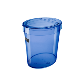 Ficha técnica e caractérísticas do produto Lixeira Oval Glass 26,2 X 18,4 X 24,6 Cm 5 L - Azul Coza