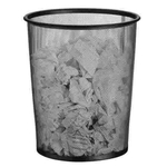Ficha técnica e caractérísticas do produto Lixeira Para Escritório Cesto De Lixo Em Aço Telado Preta