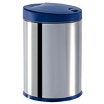 Ficha técnica e caractérísticas do produto Lixeira Press Aço Inox com Tampa 4 Litros Azul - Brinox